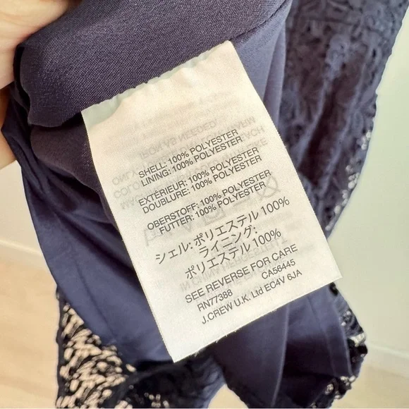 J Crew‎ Navy Blue Guipure Lace Midi Dress Size 4 - Picture 10 of 11